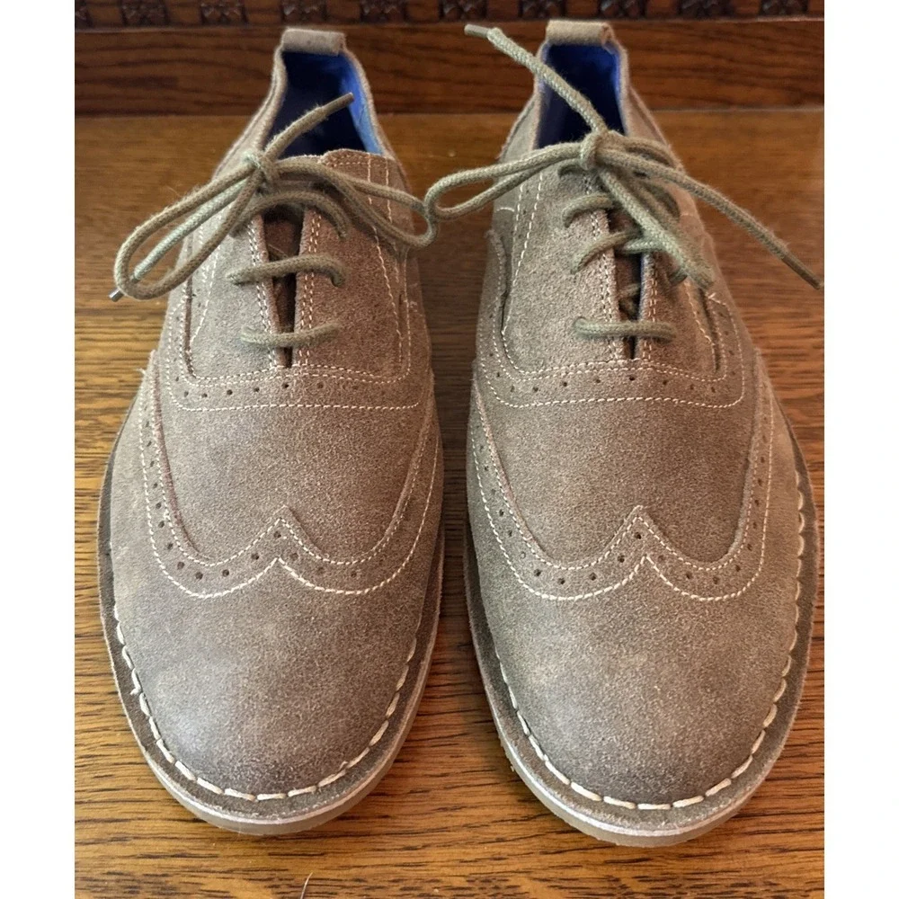 SKECHERS Mark Nason Wingtip Oxford shoes size 9.5 Gray Suede Leather